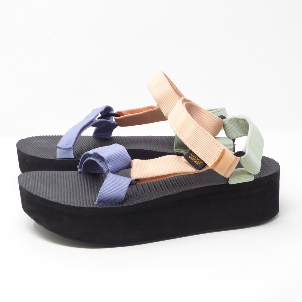 Teva Multicolor Platform Sandal - Peach, Lavender, Mint, Black - Picture 4 of 8
